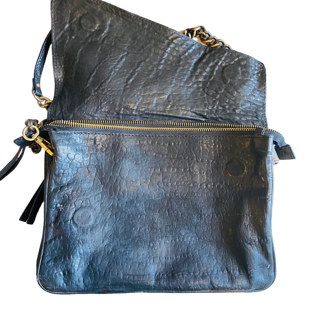 Maxon Collection Italia Black Pebbled Leather Crossbody Bag - Picture 5 of 9
